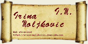 Irina Moljković vizit kartica